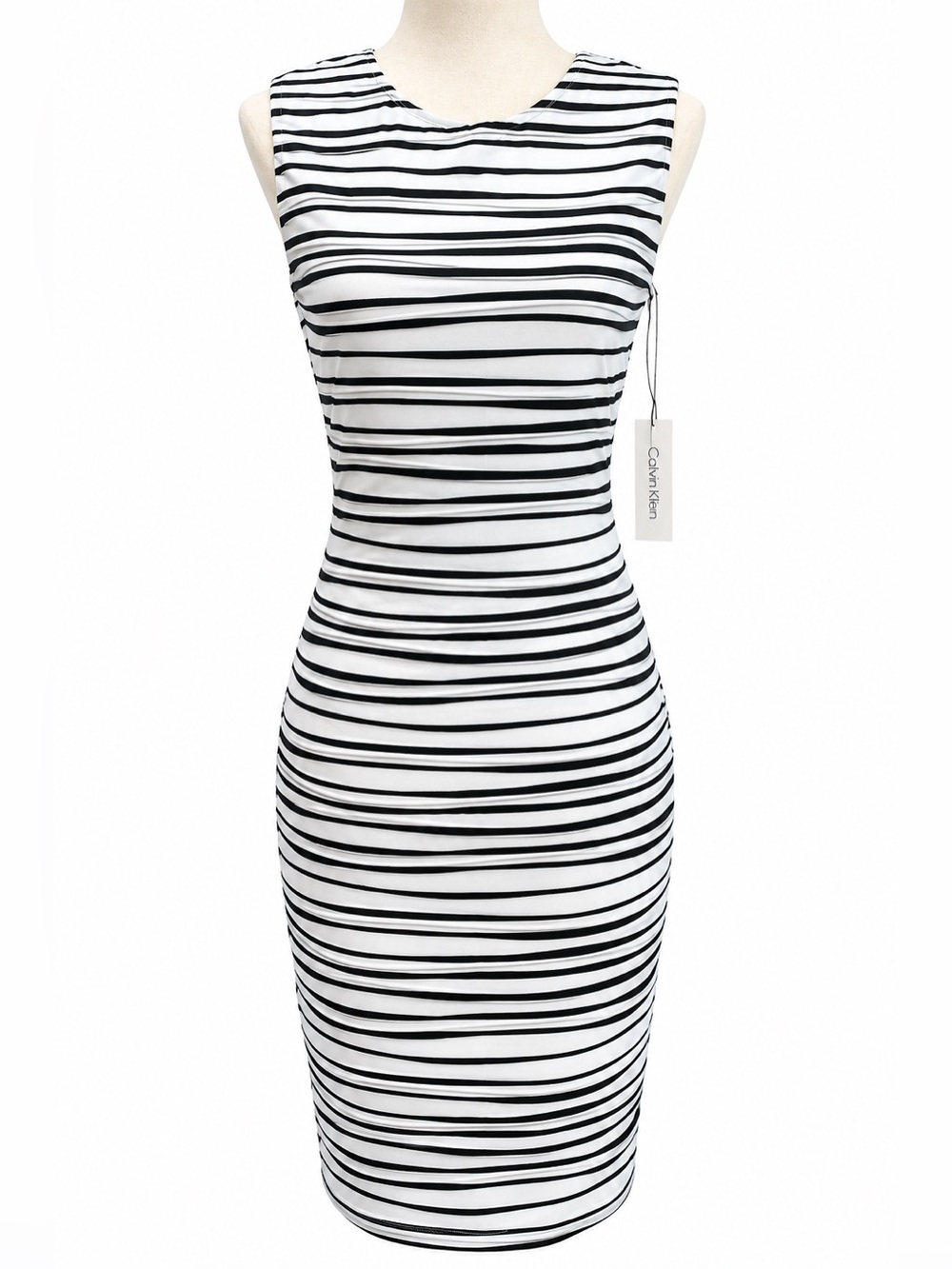 Calvin Klein New Black and White Mini Bodycon Fitted Sheath Dress 2